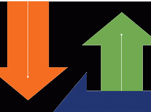 arrows pointing different directions