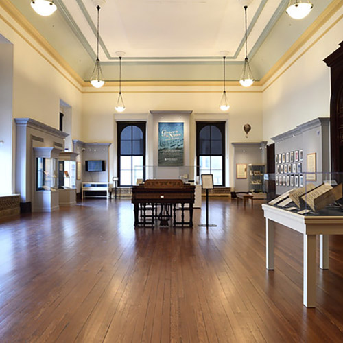 installation view of sheet music exhibition at the george peabody library in baltimore