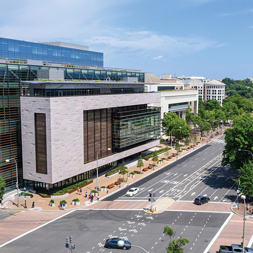 aerial view of 555 pennsylvania avenue in DC