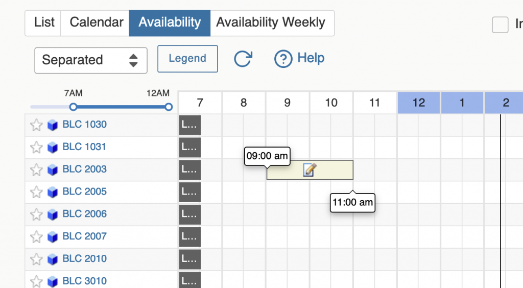 choose time slot